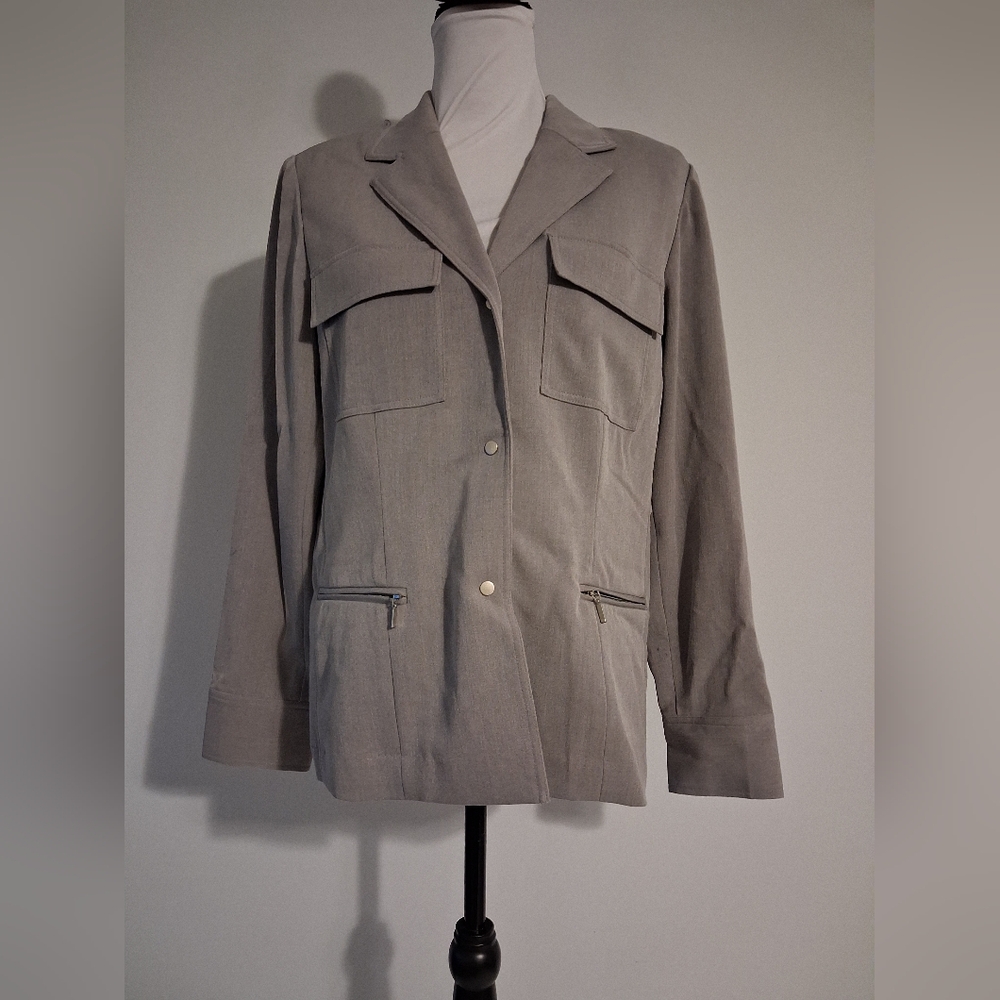 Gray Blazer Jacket Womens Size 10